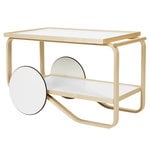 Artek Chariot à thé Aalto 901, blanc/bouleau