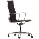Vitra Aluminium Chair EA 119, kromi - musta/ruskea