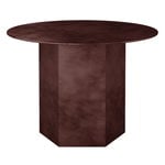 GUBI Epic coffee table, round, 60 cm, earthy red steel