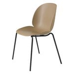 GUBI Beetle chair, stackable, matt black - pebble brown