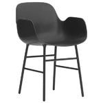 Normann Copenhagen Form käsinojallinen tuoli, teräsrunko, musta