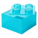 Room Copenhagen Lego Storage Brick 4 Top Deckel, glitzerndes Hellblau, produktbild