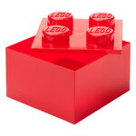 Room Copenhagen Lego Storage Brick 4 Top Lid, translucent red, product image