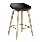 HAY About A Stool AAS32 Eco, 65 cm, lacquered oak - black