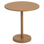 Muuto Linear Steel Café table, 70 cm, burnt orange, product image