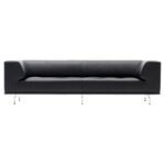 Fredericia Delphi 3-seater sofa, brushed aluminium - black leather Max 98
