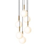 Nuura Miira 6 pendant, large, brass - opal white