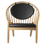 FDB Møbler J166 Jørna armchair, oak - black leather