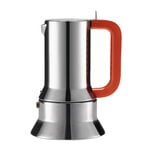 Alessi Caffettiera espresso 9090 manico forato, arancione, 3 tazze