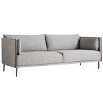 HAY Silhouette soffa 3-sits, Ruskin 33/Silk, svart - svart stål