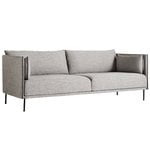 HAY Sofa 3-Sitzer Silhouette, Ruskin 33/Sense schwarz – Stahl schwar