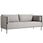 HAY Silhouette soffa 2-sits, Ruskin 33/Silk, svart - svart stål