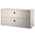String Furniture String chest with 2 drawers, 78 x 30 cm, beige