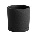 HAY Plant Pot with saucer, M, black