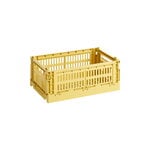 HAY Colour Crate, S, återvunnen plast, dammgul