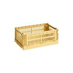 HAY Cassetta Colour Crate, S, plastica riciclata, golden yellow