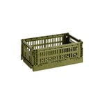 HAY Colour Crate, S, plastique recyclé, olive