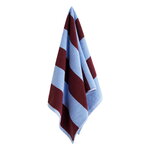 HAY Frotté Stripe hand towel, bordeaux - sky blue