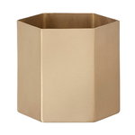 Ferm Living Hexagon pot L, brass