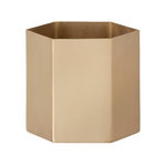 Ferm Living Hexagon pot S, brass