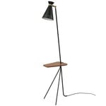 Warm Nordic Cone floor lamp with table, black