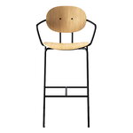 Sibast Piet Hein bar stool with armrest 75 cm, black - white lacquered 