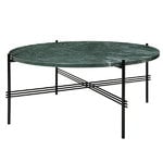 GUBI TS coffee table, 80 cm, black - green marble