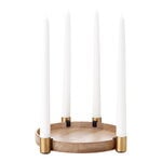 applicata Luna candleholder, oak - brass, product image