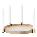 applicata Luna Maxi candleholder, oak - brass, product image