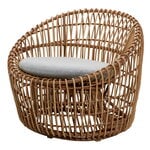 Cane-line Fauteuil rond Nest, naturel - gris clair