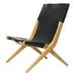 By Lassen Saxe lounge chair, oiled oak - black leather