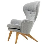Ornäs Siesta lounge chair, oak - light grey Hallingdal 130