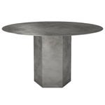 GUBI Epic ruokapöytä, pyöreä, 130 cm, harmaa teräs