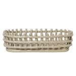 ferm LIVING Ceramic basket, oval, cashmere