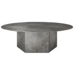 GUBI Epic coffee table, round, 110 cm, misty grey steel