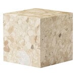 Audo Copenhagen Table Plinth, modèle cubique, marbre Kunis Breccia