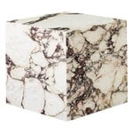 MENU Plinth table, cube, Calacatta Viola marble