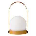 Audo Copenhagen Carrie lampe de table portable, Anniv. Ed., IP44, acier, brun doré - cuir, image produit