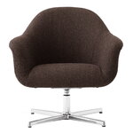 Audo Copenhagen Harbour lounge chair, swivel, polished aluminium - Logan Haze dark brown, product image