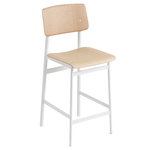 Muuto Loft bar stool 65 cm, white - oak