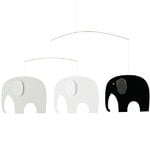 Flensted Mobiles Elephant Party mobile, musta-valkoinen