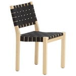 Artek Chaise Aalto 611, bouleau, toile noire