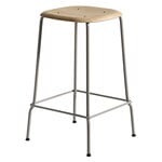 HAY Soft Edge 80 bar stool 65 cm, soft grey - lacquered oak