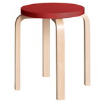 Artek Aalto stool E60, red - birch