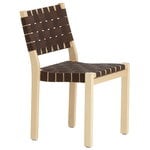 Artek Aalto chair 611, birch - black/brown webbing