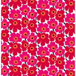 Marimekko Pieni Unikko fabric, white - red