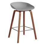 HAY About A Stool AAS32, 65 cm, lacquered walnut - concrete grey