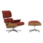 Vitra Eames Lounge Chair & Ottoman, new size, cherry - Calma brandy 07, product image
