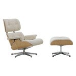 Vitra Eames Lounge Chair & Ottoman, new size, chestnut - Nubia cream/sand, product image