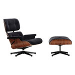 Vitra Eames Lounge Chair & Ottoman, neue Größe, Palisander - Calma anthrazit 08, produktbild